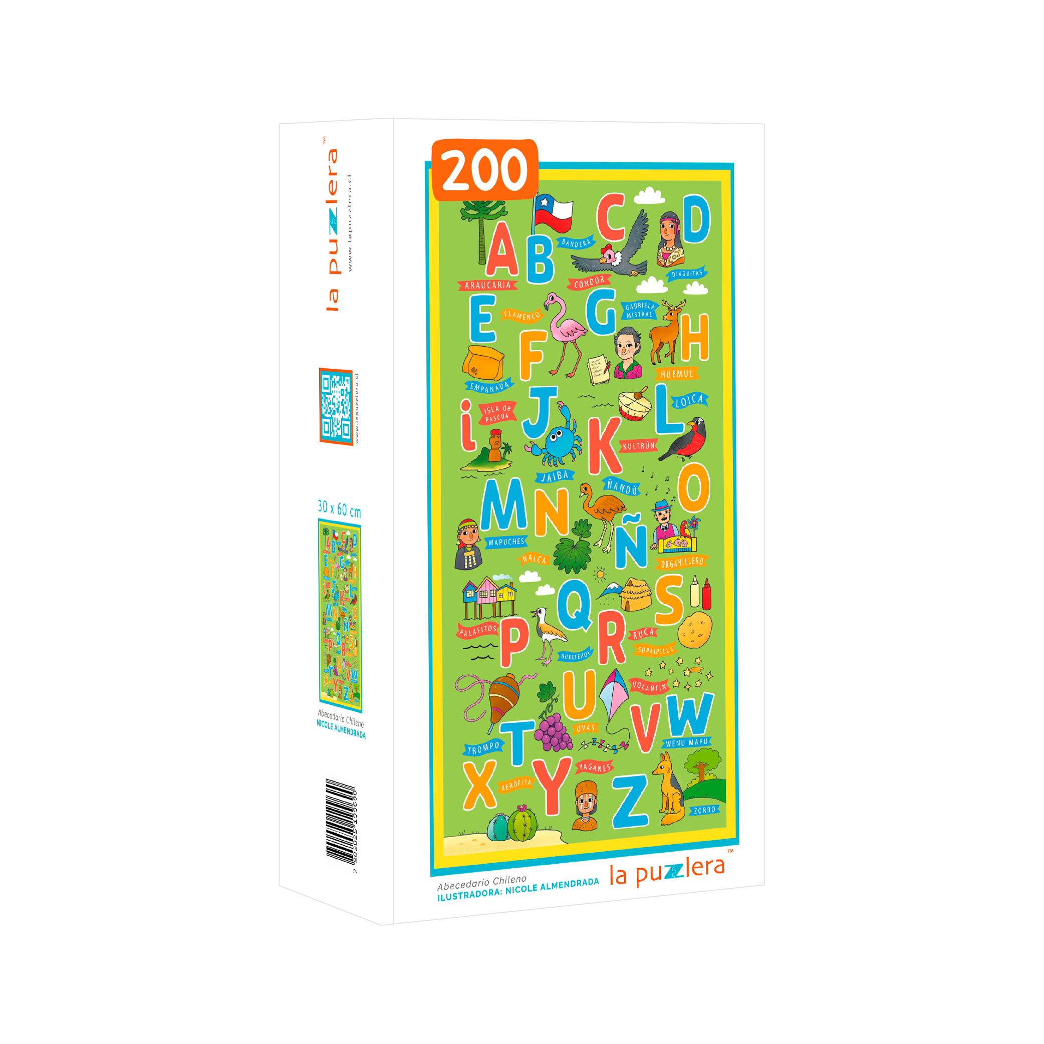 ABCページ Puzzle Abecedario Chileno 200 Piezas – La Puzzlera