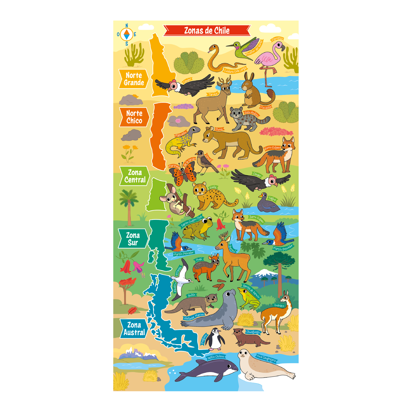 Puzzle Zonas de Chile 200 Piezas