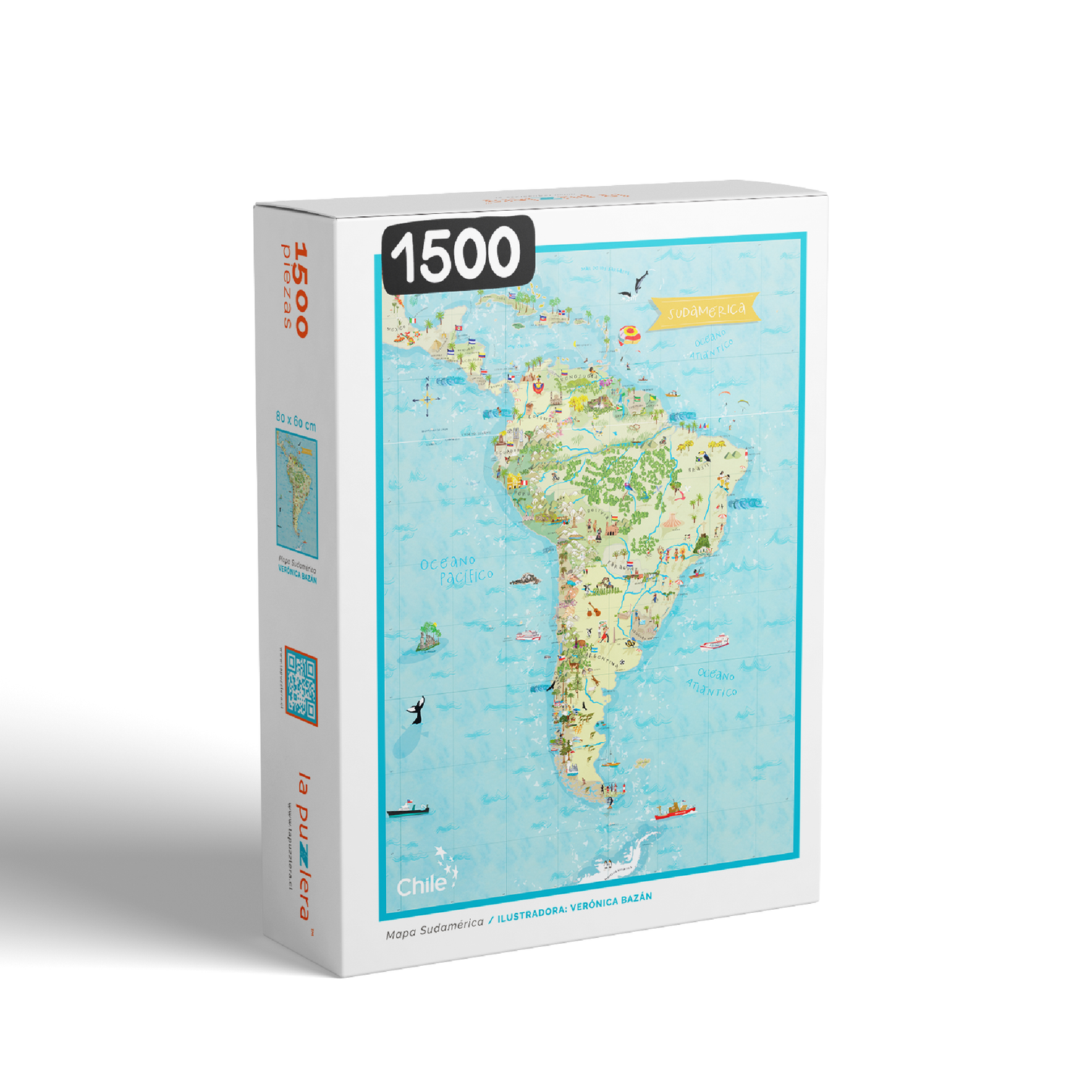 Puzzle Mapa Sudamércia 1500 Piezas