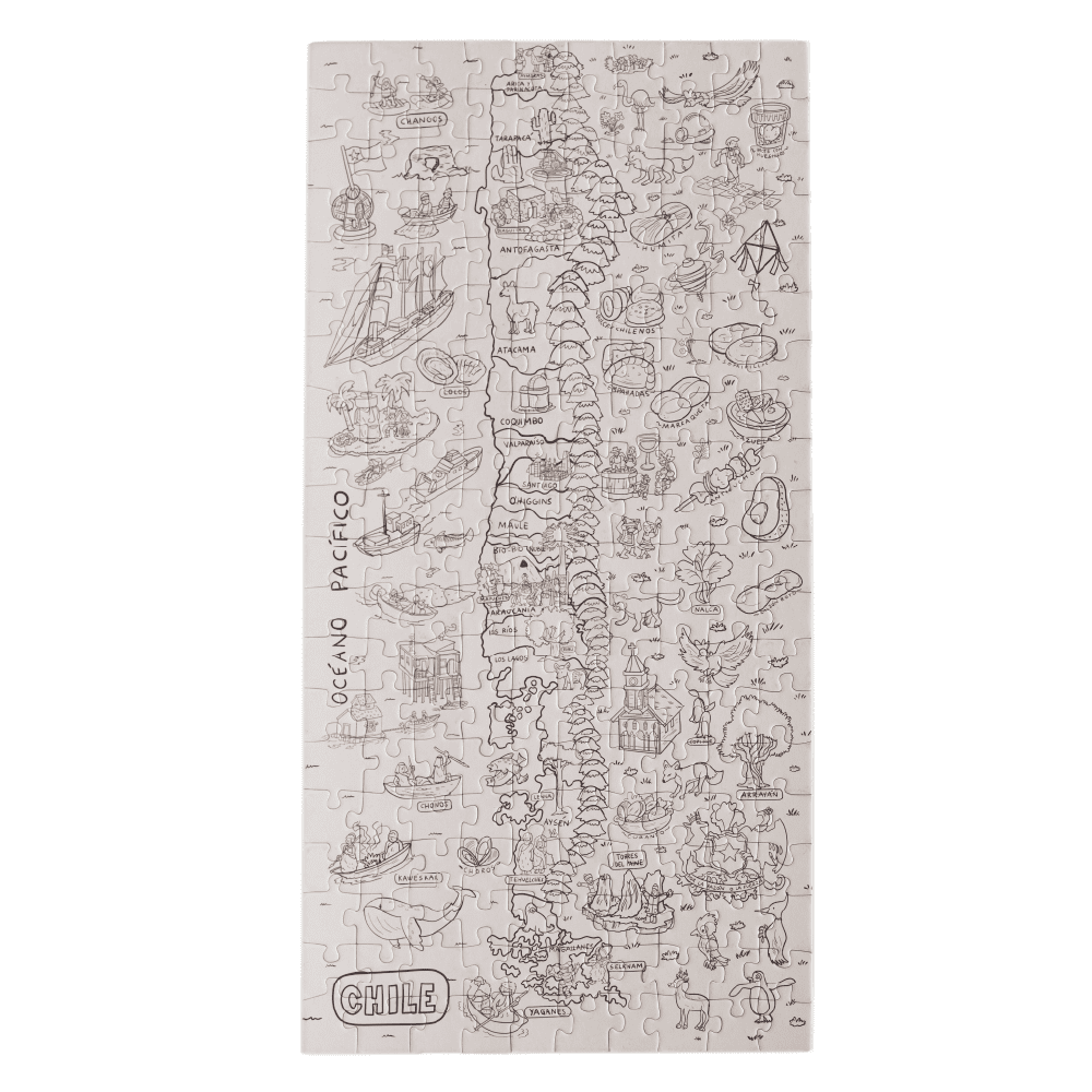 Puzzle Coloreable Chile Ilustrado 200 Piezas