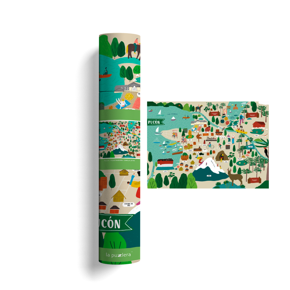 Póster/ Mapa Ilustrado Pucón 50x70