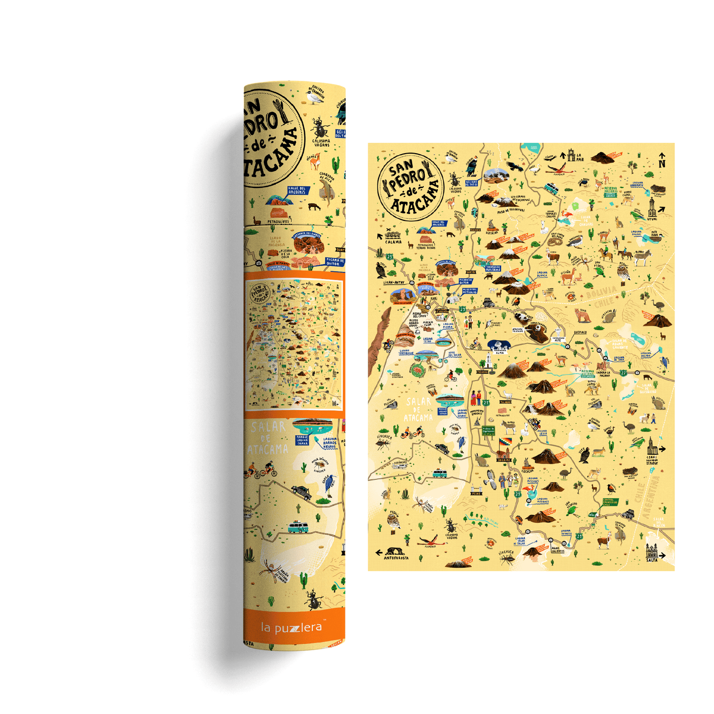 Póster/ Mapa Ilustrado San Pedro de Atacama 50x70