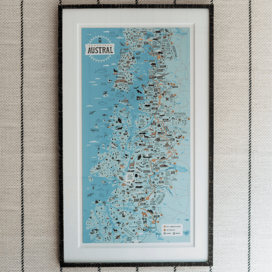 Cuadro Mapa Carretera Austral | 57x97 cm