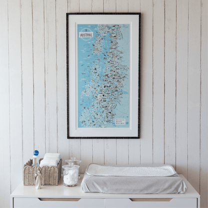 Cuadro Mapa Carretera Austral | 57x97 cm