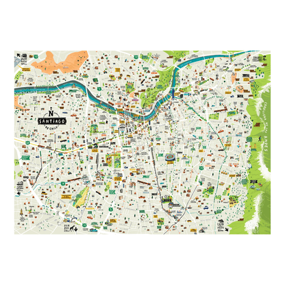 Cuadro Mapa Santiago Urbano | 62x82 cm