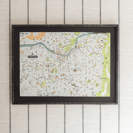 Cuadro Mapa Santiago Urbano | 62x82 cm
