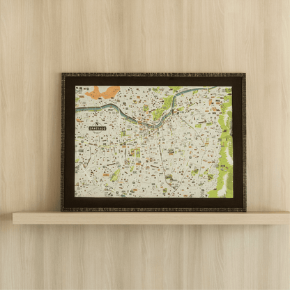 Cuadro Mapa Santiago Urbano | 62x82 cm