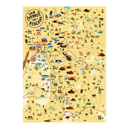 Cuadro Mapa San Pedro de Atacama | 67x86 cm
