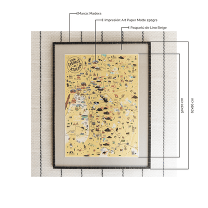 Cuadro Mapa San Pedro de Atacama | 67x86 cm