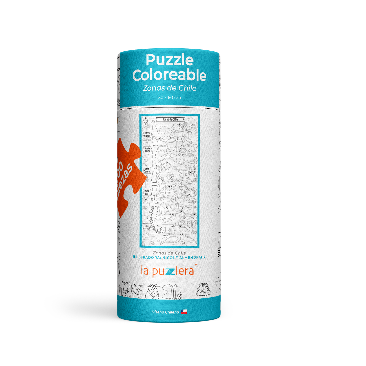 Puzzle Coloreable Zonas de Chile 200 Piezas