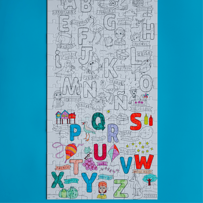 Puzzle Coloreable Abecedario Chileno 200 Piezas