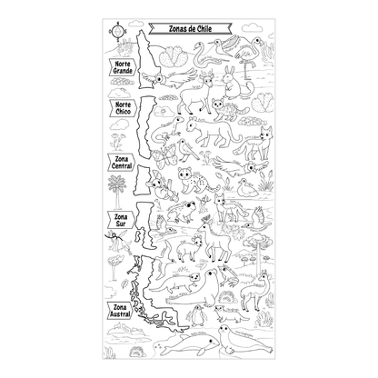 Puzzle Coloreable Zonas de Chile 200 Piezas