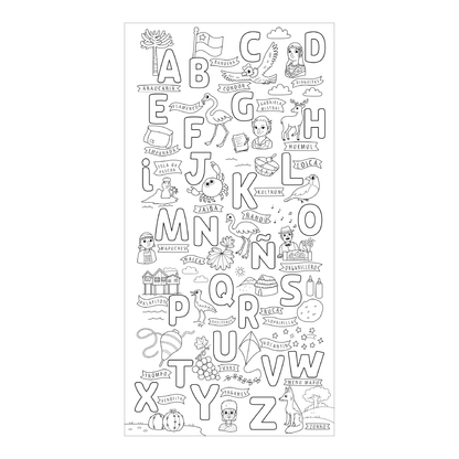 Puzzle Coloreable Abecedario Chileno 200 Piezas