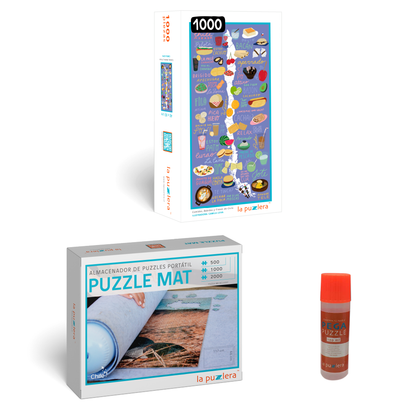 Pack Puzzle Mapa de Chile 1000 + Puzzle Mat + Pega Puzzle