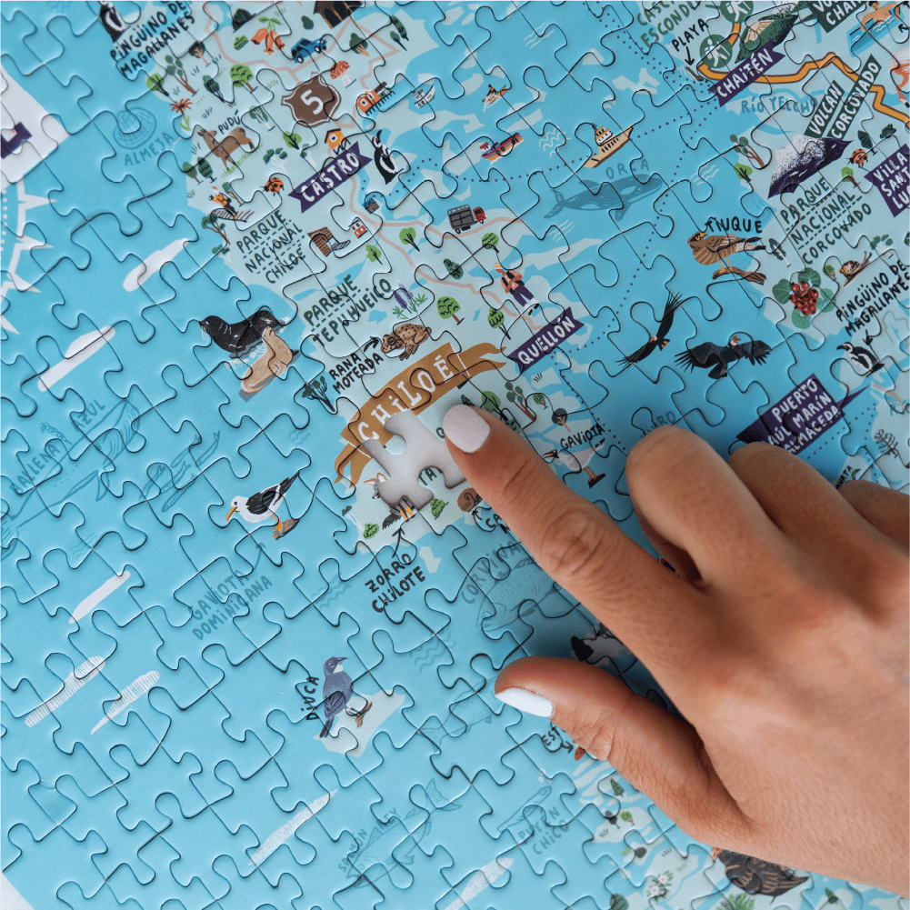 Puzzle Mapa Carretera Austral Ilustrada 1000 Piezas