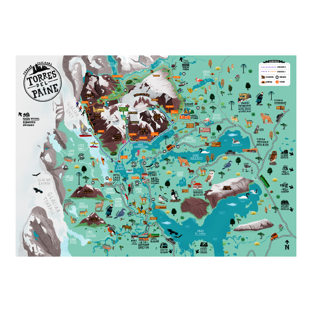 Puzzle Parque Nacional Torres del Paine Ilustrado 1000 Piezas