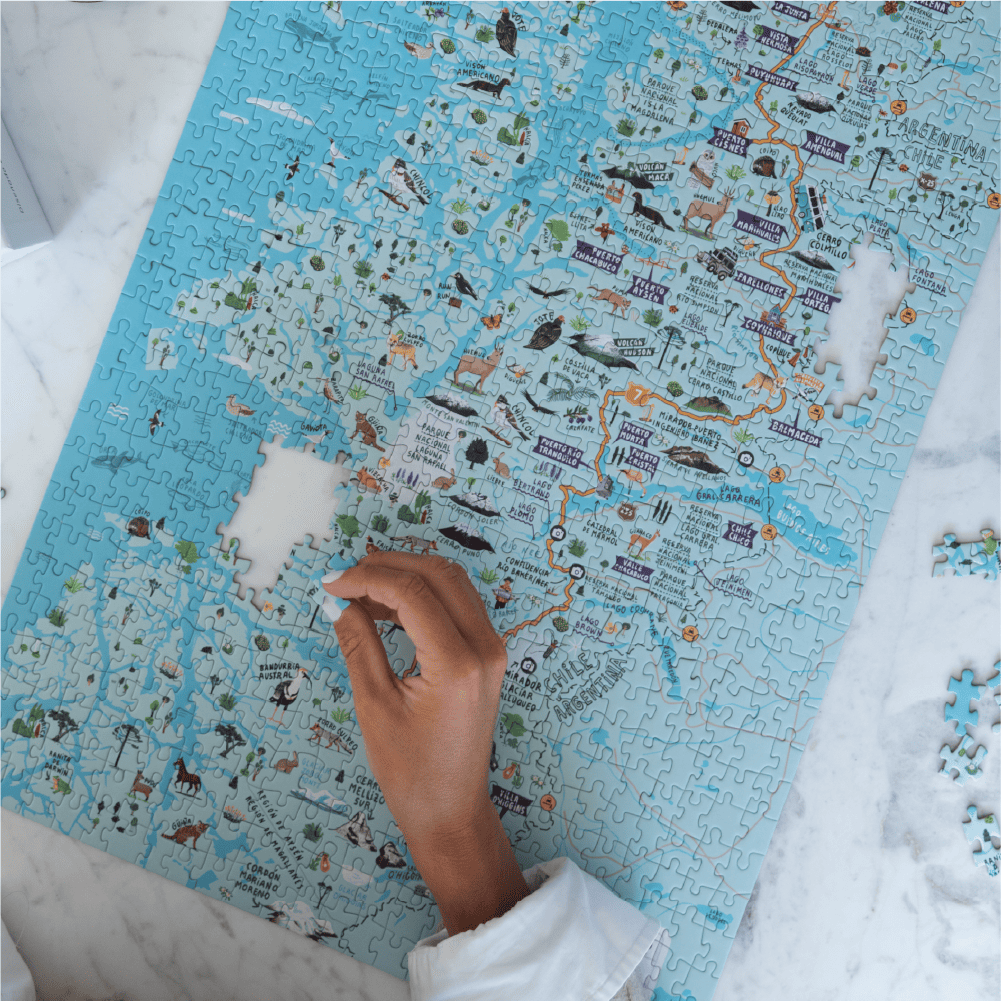 Puzzle Mapa Carretera Austral Ilustrada 1000 Piezas