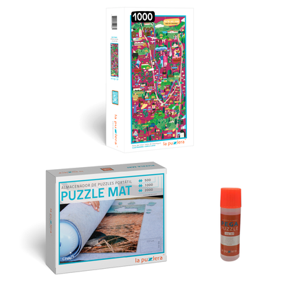 Pack Puzzle Mapa de Chile 1000 + Puzzle Mat + Pega Puzzle