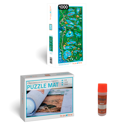 Pack Puzzle Mapa de Chile 1000 + Puzzle Mat + Pega Puzzle