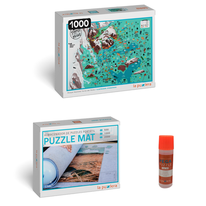 Pack Puzzle Ciudades de Chile 1000 + Puzzle Mat + Pega Puzzle