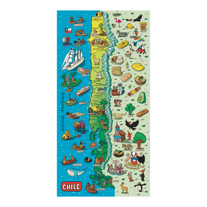 Puzzle Chile Ilustrado 200 Piezas