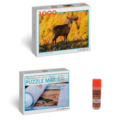 Pack Puzzle Fauna de Chile 1000 + Puzzle Mat + Pega Puzzle