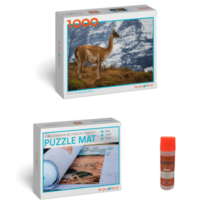 Pack Puzzle Fauna de Chile 1000 + Puzzle Mat + Pega Puzzle