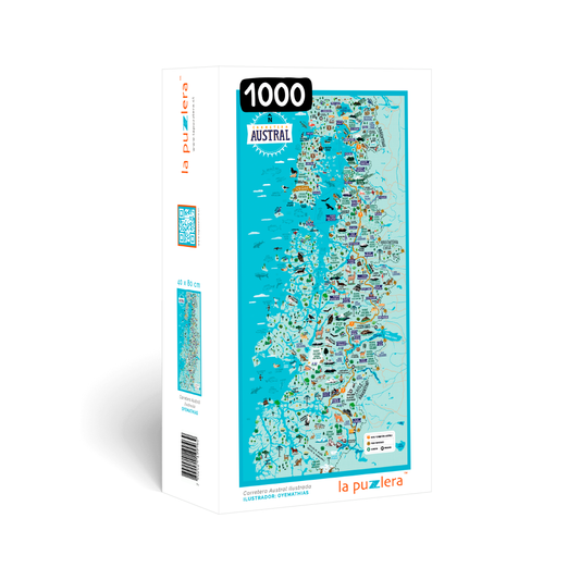 Puzzle Mapa Carretera Austral Ilustrada 1000 Piezas