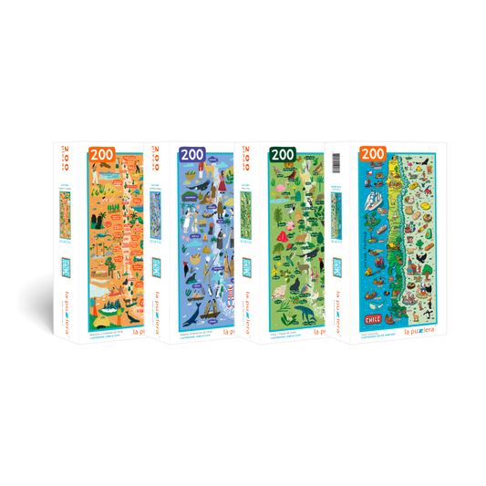 Pack Mapas de Chile 200 Piezas (4 Puzzles)