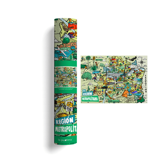 Póster/ Mapa Ilustrado Región Metropolitana 50x70