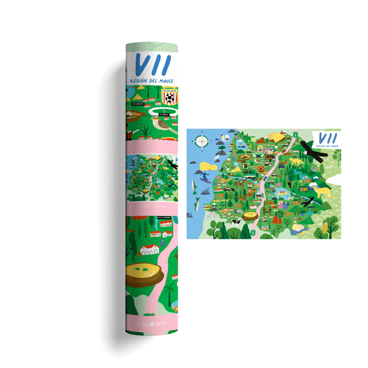 Póster/ Mapa Ilustrado Región del Maule