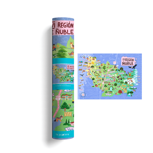 Póster/ Mapa Ilustrado Región del Ñuble