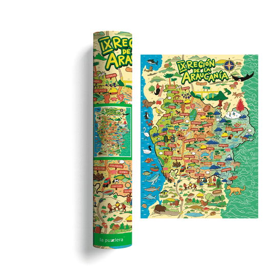 Póster/ Mapa Ilustrado Región de La Araucanía