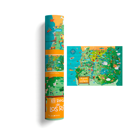Póster/ Mapa Ilustrado Región de Los Ríos