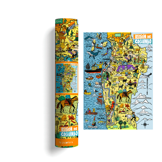 Póster/ Mapa Ilustrado Región de Coquimbo 50x70