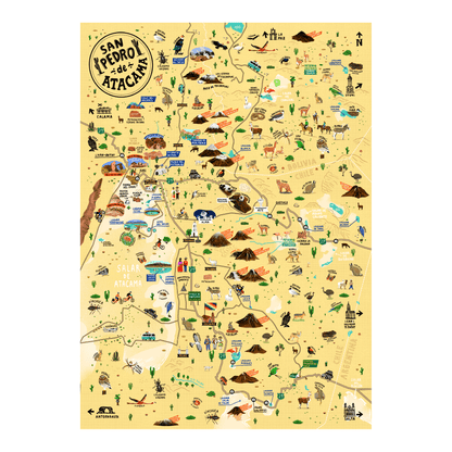 Póster/ Mapa Ilustrado San Pedro de Atacama 50x70