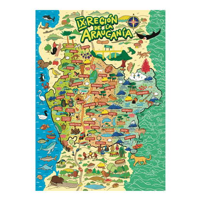 Puzzle Región de La Araucanía 1000 Piezas