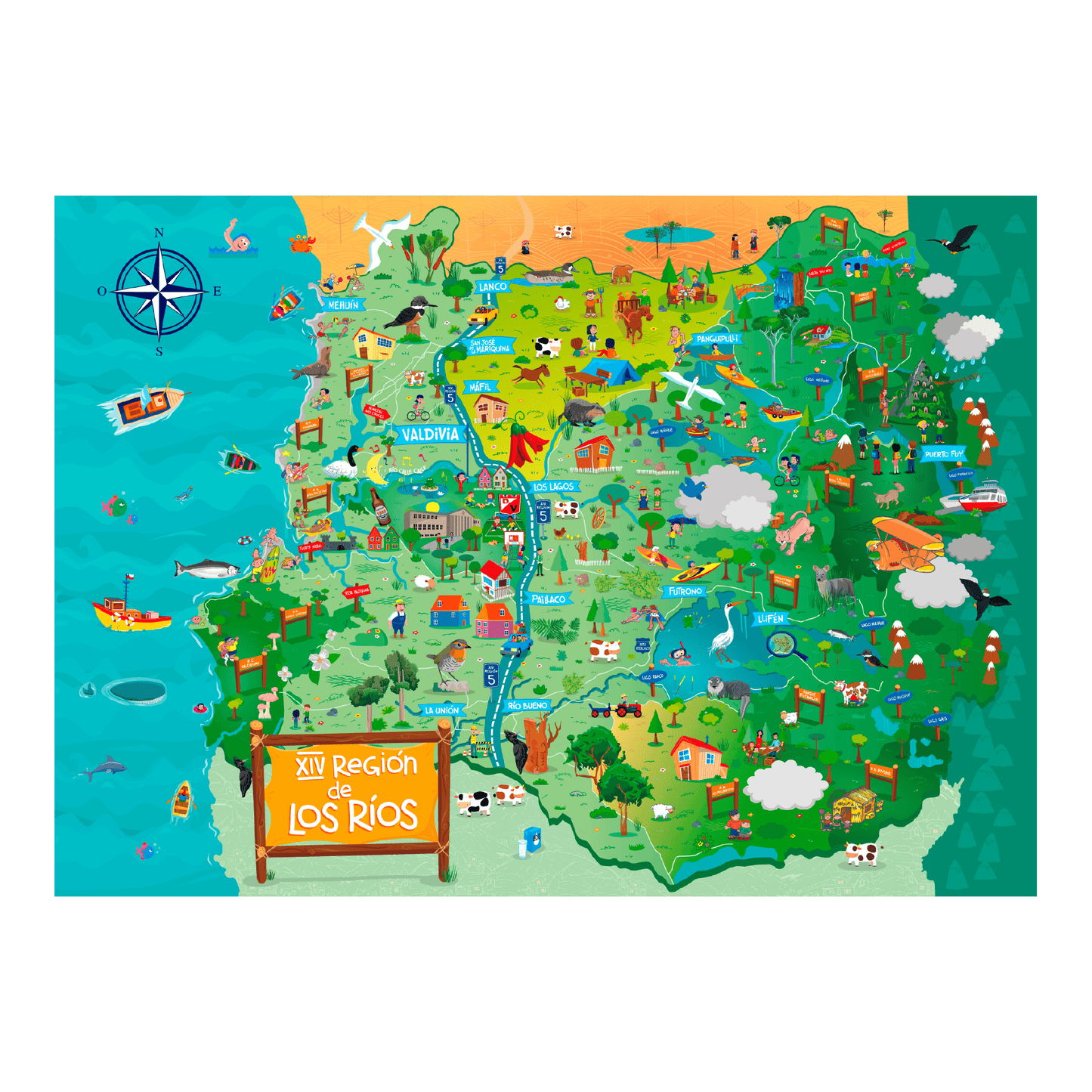 Puzzle Región de Los Ríos 1000 Piezas