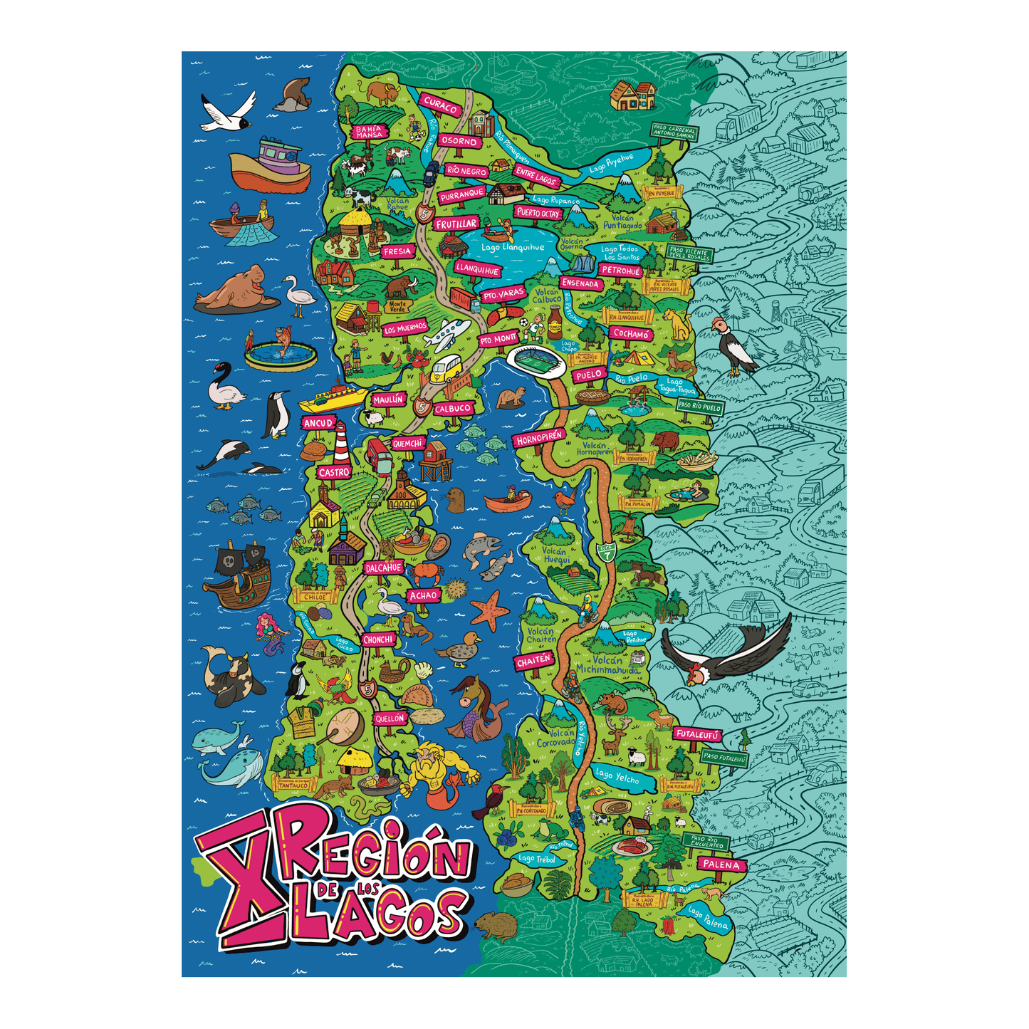 Puzzle Región de Los Lagos 1000 Piezas