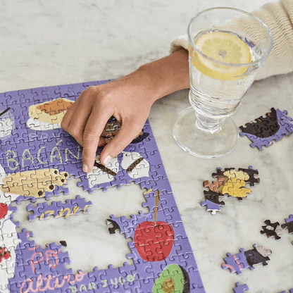 Puzzle Mapa Comidas, Bebidas y Frases de Chile 1000 Piezas