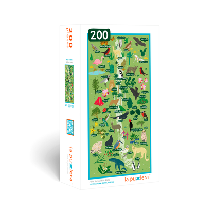 Puzzle Mapa de Chile Flora y Fauna 200 Piezas