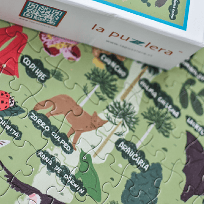 Puzzle Mapa de Chile Flora y Fauna 200 Piezas