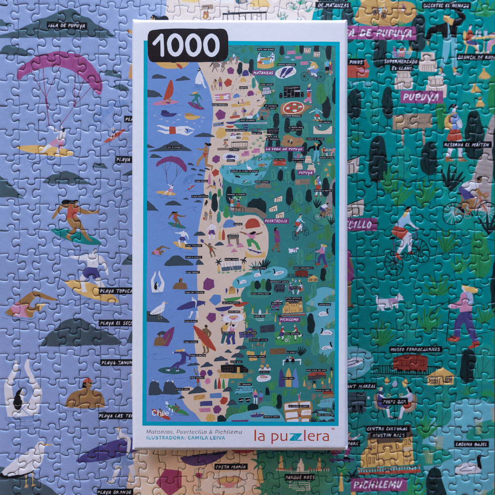 Puzzle Mapa Matanzas/ Puertecillo/ Pichilemu 1000 Piezas